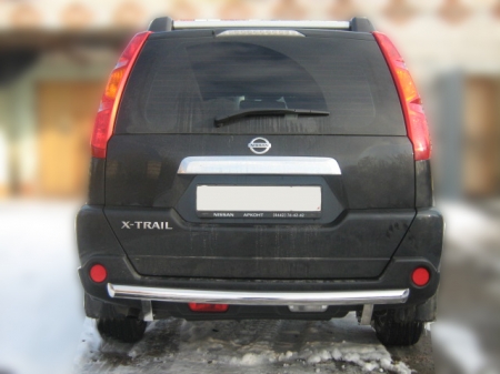 Nissan X-trail T31 2007-2010г.в.-Защита заднего бампера d-60 радиусная
